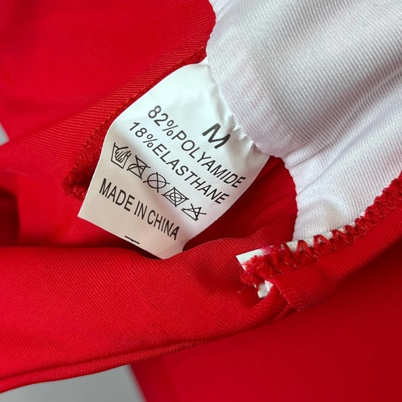 Women's Red Cutout Front Wrap One Piece Swimsuit Size Medium - Picture 9 of 9